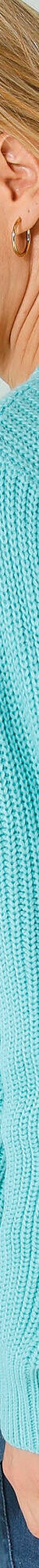 Pull tunique col V, maille anglaise (turquoise) Pull tunique col V, maille anglaise (turquoise)